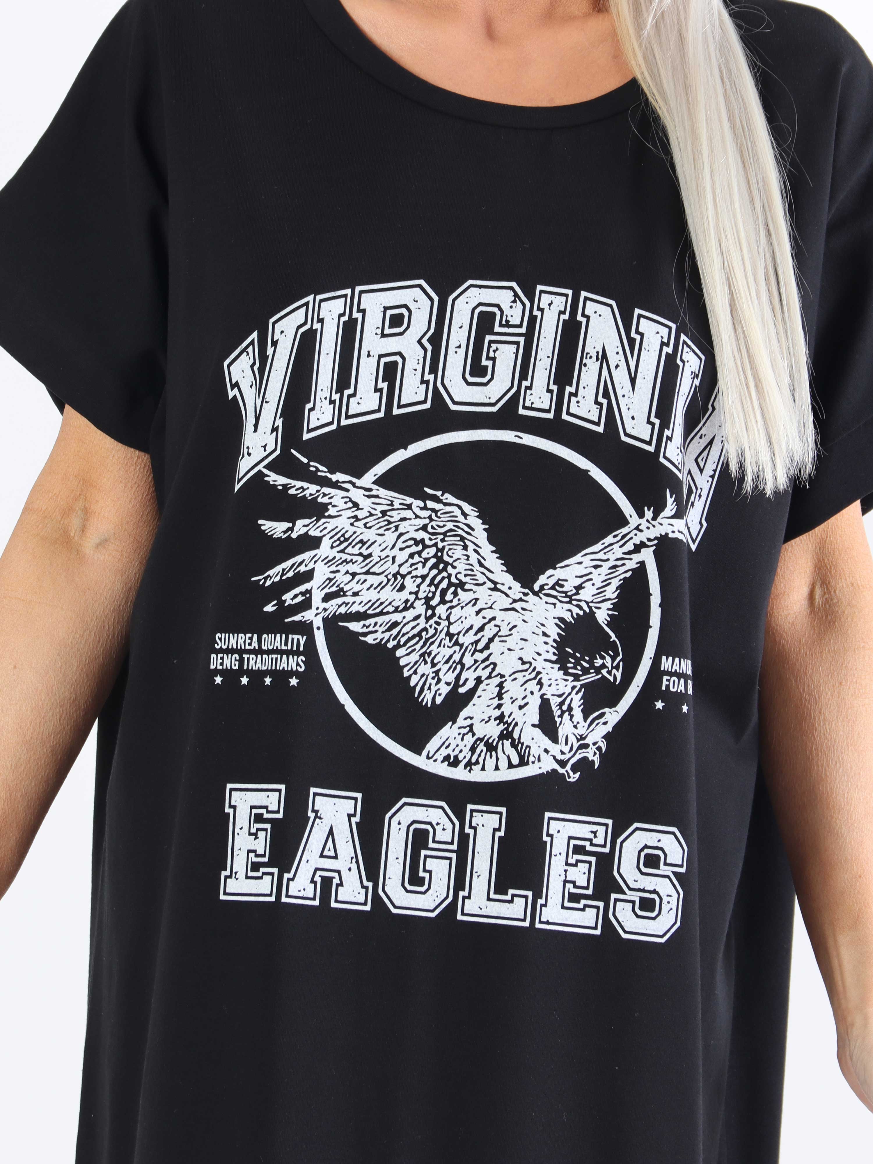 Pernille - Plus size t-shirtkjole i bomuld med tryk